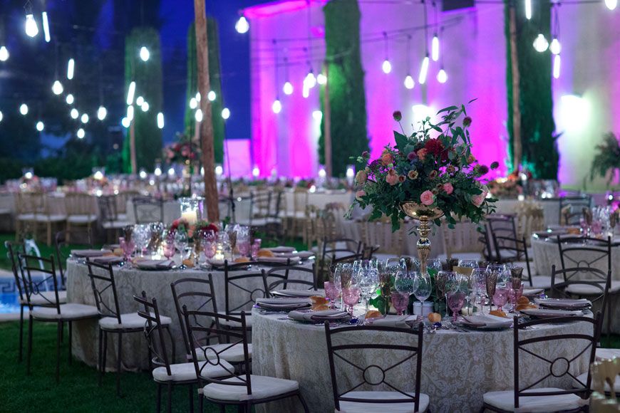 Celebración en los jardines