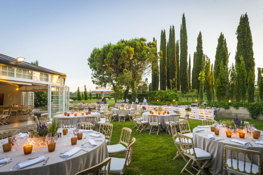 Celebración en los jardines